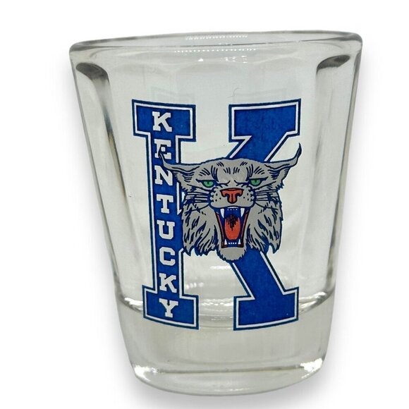 University of Kentucky Optic Shot Glass Wildcat Logo NWOT 1oz Ribbed Man Cave - Picture 1 of 5